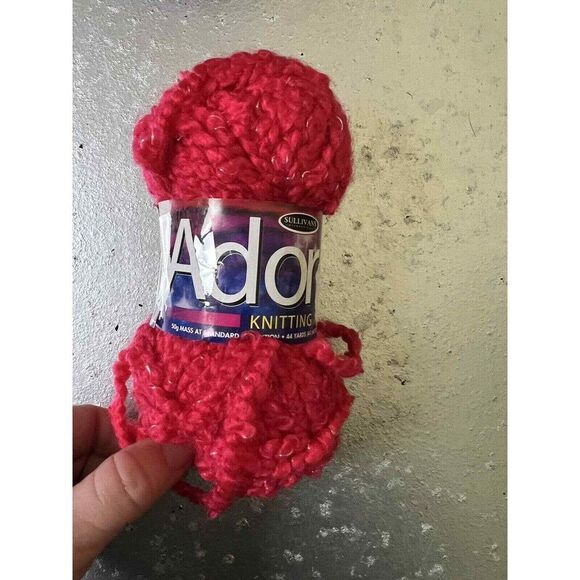 BAQ) Yarn Adora red skein Pale Ruby 44 yards new crochet knit - Picture 5 of 5